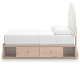 Arloster Tan/White Full Upholstered Panel Bed with Storage view 4