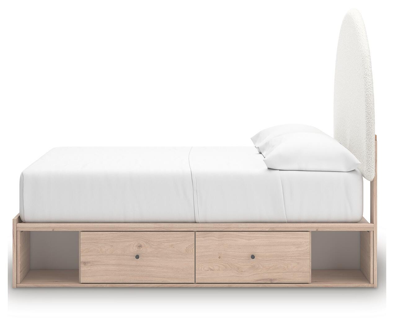 Arloster Tan/White Full Upholstered Panel Bed with Storage view 4