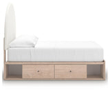 Arloster Tan/White Full Upholstered Panel Bed with Storage view 10