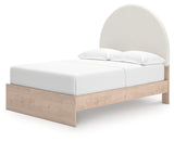 Arloster Tan/White Full Upholstered Panel Bed