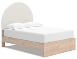 Arloster Tan/White Full Upholstered Panel Bed