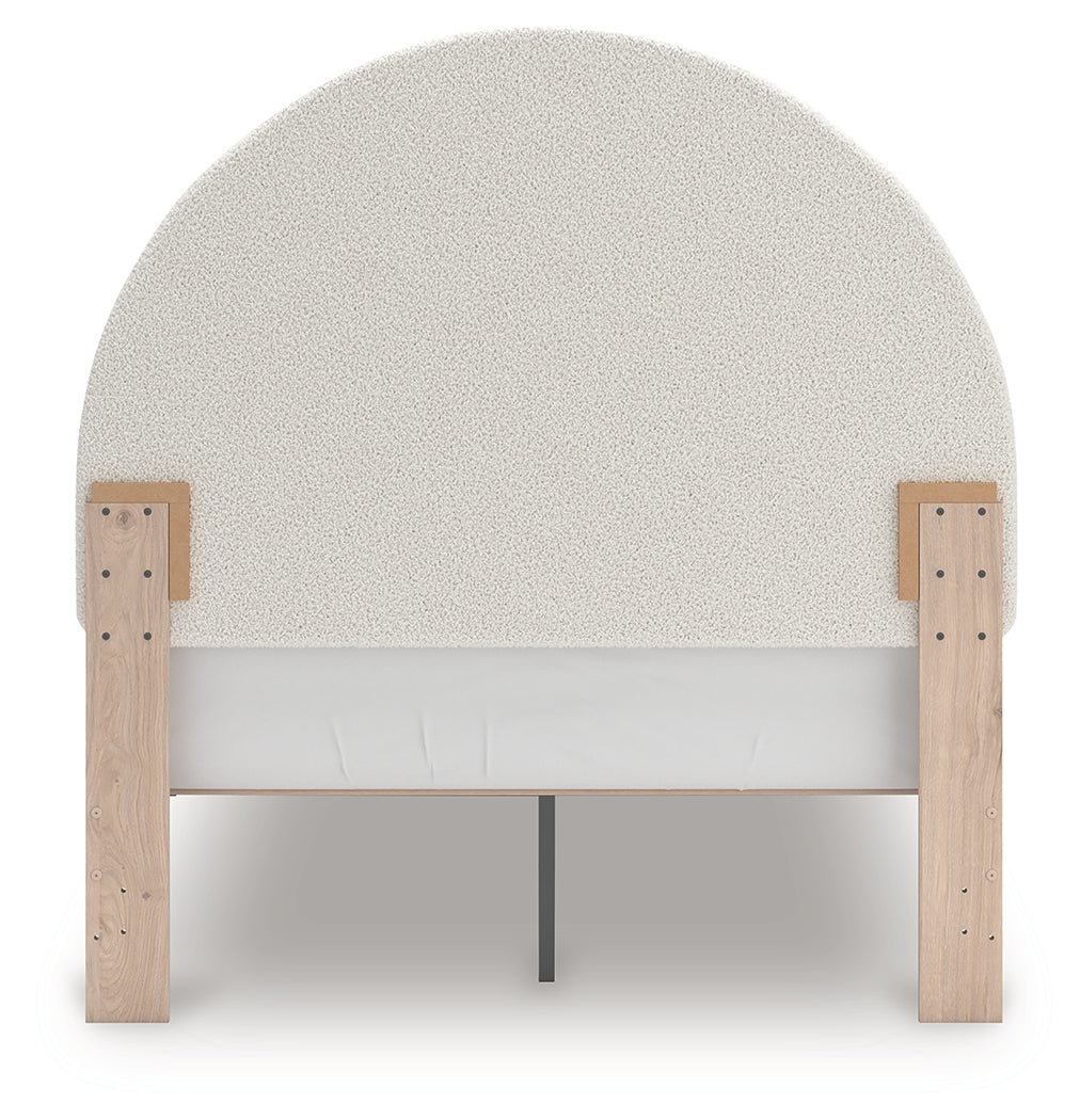 Arloster Tan/White Full Upholstered Panel Bed