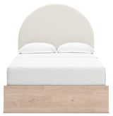 Arloster Tan/White Full Upholstered Panel Bed