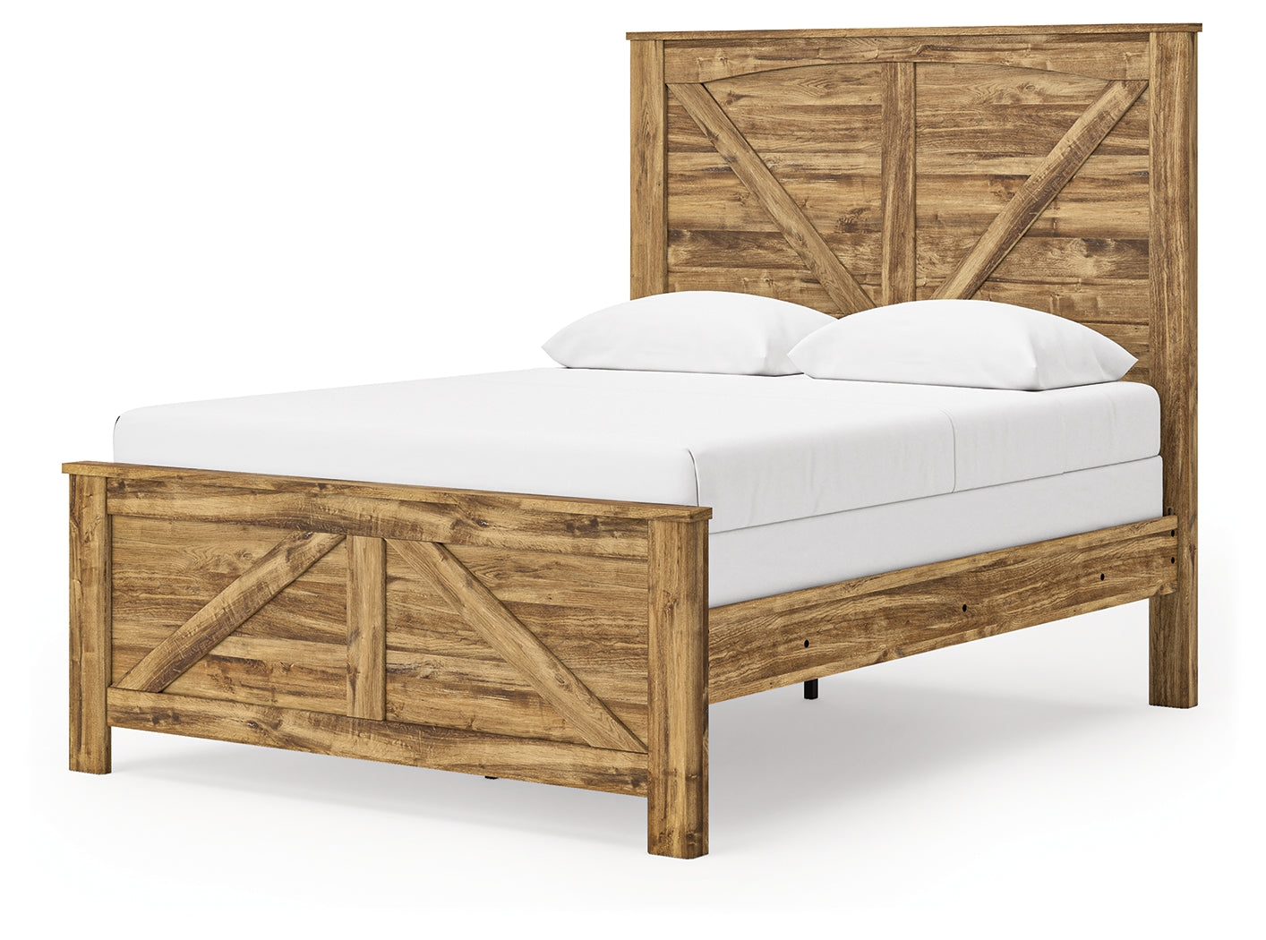 Maystonna Brown Queen Crossbuck Panel Bed