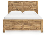 Maystonna Brown King Crossbuck Panel Bed
