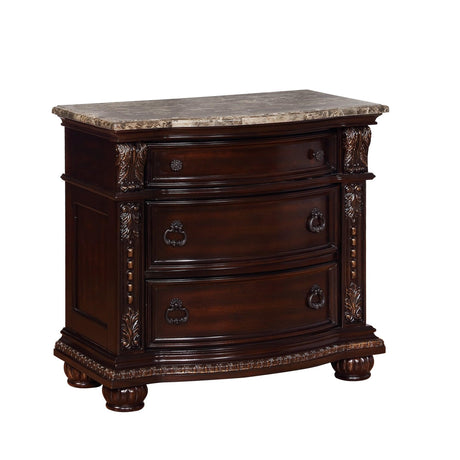 Stanley Cherry Brown Traditional Fabric Upholstered Tufted Sleigh Bedroom Set - Ella Furniture