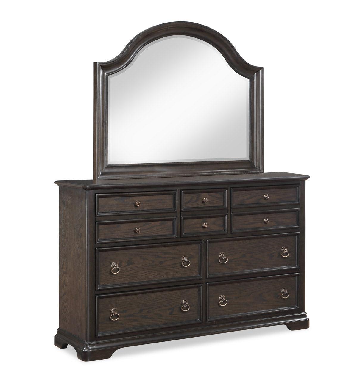 Duke Brown Finish Modern Wood Fabric Upholstered Tufted King Panel Bed - Ella Furniture