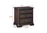 Duke Brown Finish Modern Wood Fabric Upholstered Tufted King Panel Bed - Ella Furniture