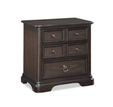 Duke Brown Finish Modern Wood Fabric Upholstered Tufted King Panel Bed - Ella Furniture