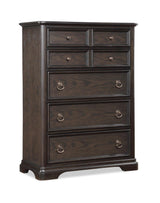 Duke Brown Finish Modern Wood Fabric Upholstered Tufted King Panel Bed - Ella Furniture
