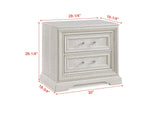 Alexandria Cream 2 Drawers Nightstand