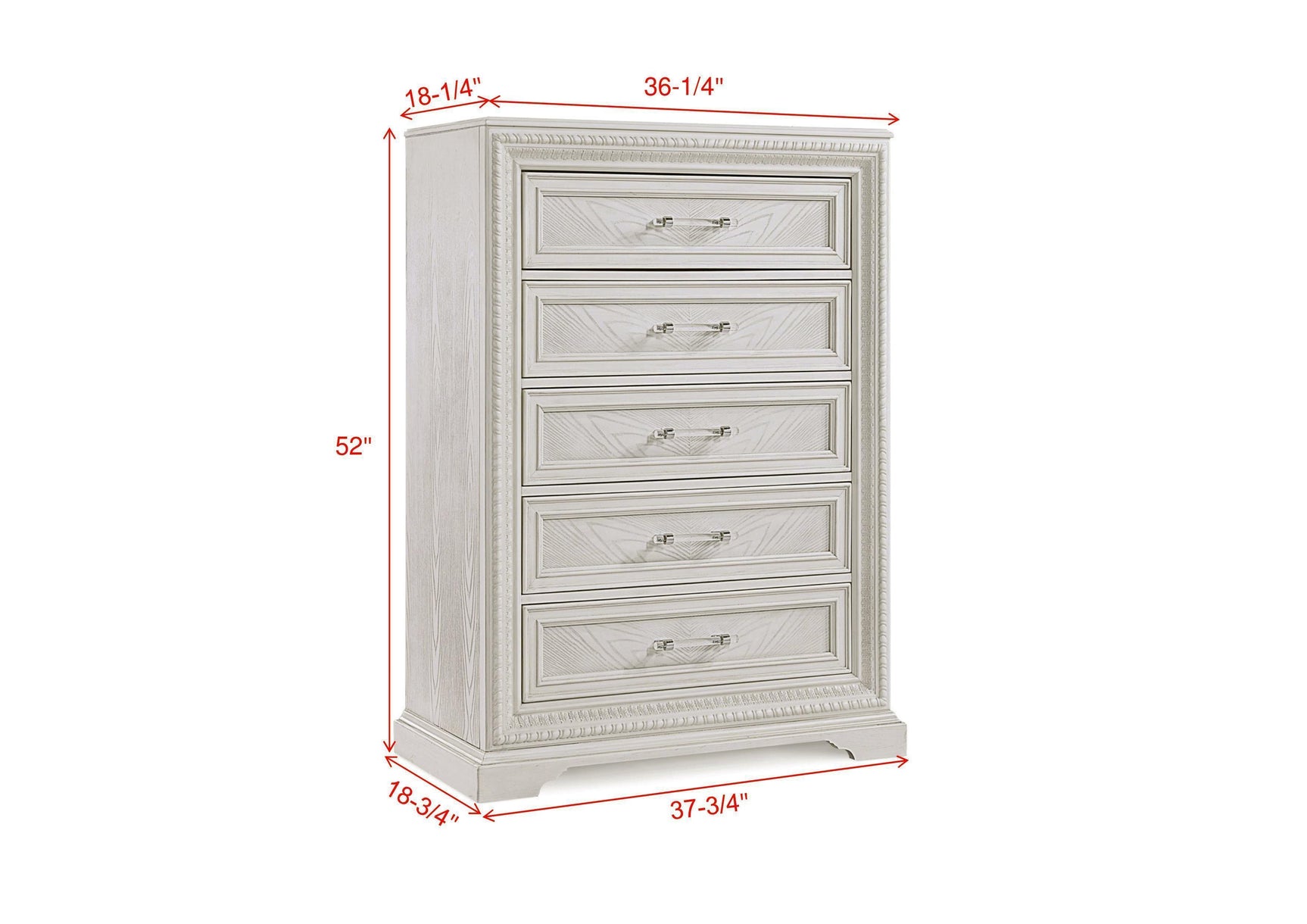 Alexandria Cream 5 Drawers Chest