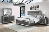 Refino Chest Gray, Contemporary Modern Wood, Nickel Knob 5 Drawers - Ella Furniture