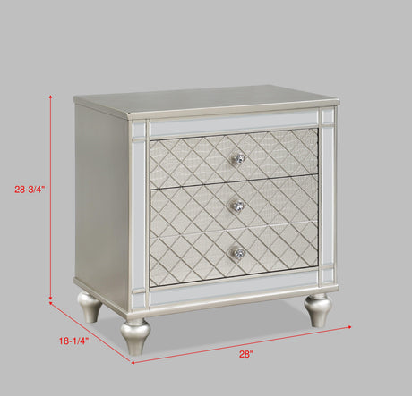 Cristian Champagne Contemporary And Traditional Queen LED Faux Leather Upholstered Panel Bed - Ella Furniture