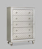 Cristian Chest Champagne, Contemporary Modern Wood, Nickel Knob 5 Drawers - Ella Furniture