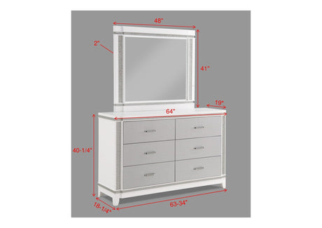 Ariane Silver-White Faux Leather Upholstered Panel Bedroom Set - Ella Furniture