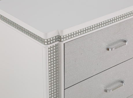 Ariane Dresser White/Silver, Modern Contemporary Wood, Metal Drawers - Ella Furniture