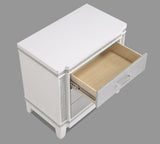 Ariane Chest White/Silver, Classic And Modern Wood, Metal 5 Drawers - Ella Furniture