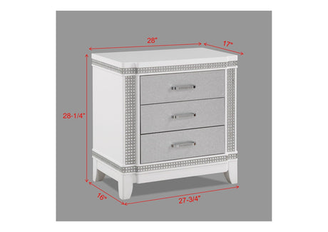 Ariane Chest White/Silver, Classic And Modern Wood, Metal 5 Drawers - Ella Furniture