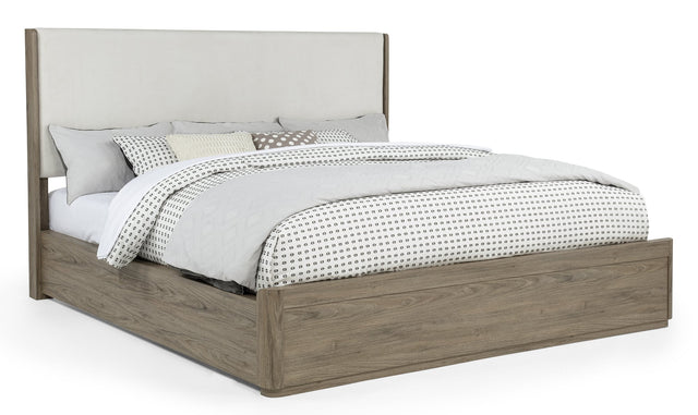 Veranda Gray Upholstered Panel King Bed from Ella Furniture