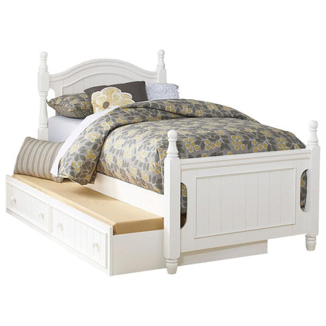 Clementine White Contemporary Wood And Engineered Wood Trundle Youth Full Bed - Ella Furniture