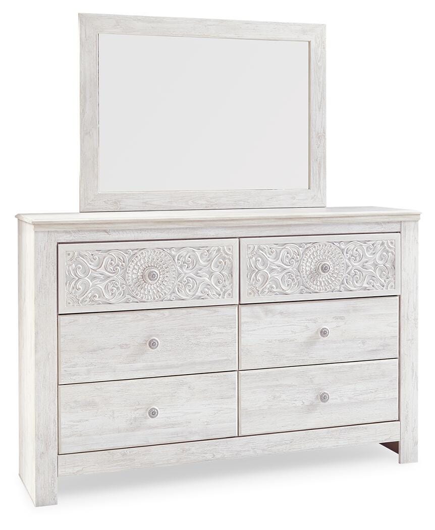 Paxberry Whitewash Panel Bedroom Set angled view