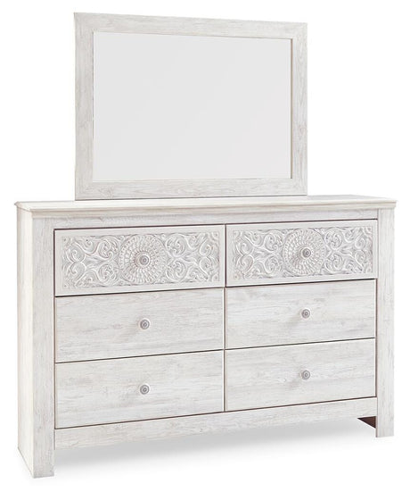 Paxberry Whitewash Panel Bedroom Set angled view