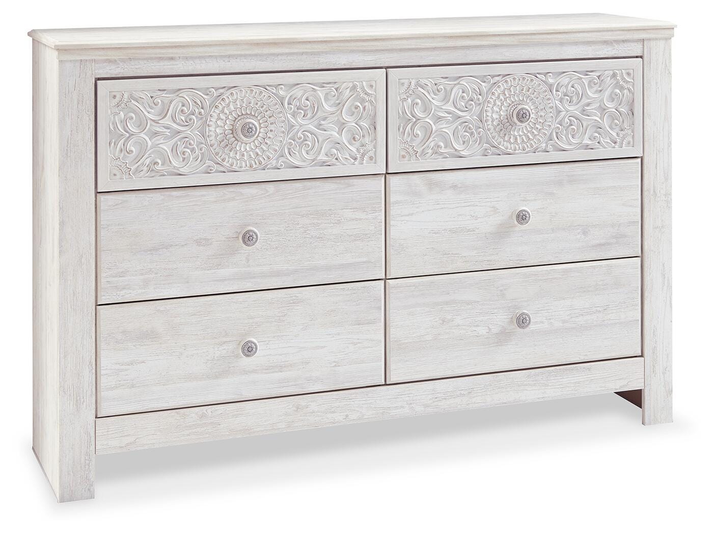 Paxberry Whitewash Dresser angled view
