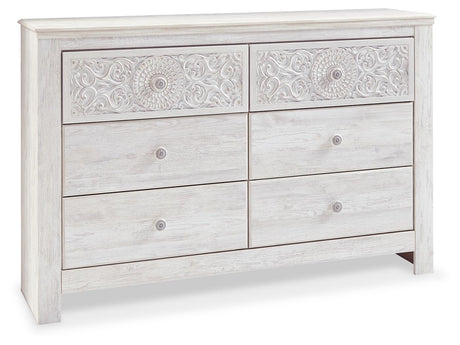 Paxberry Whitewash Dresser angled view