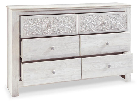 Paxberry Whitewash Dresser angled view