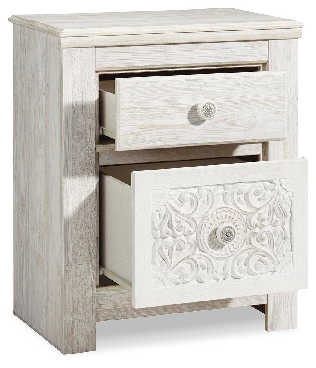Paxberry Whitewash Panel Bedroom Set angled view