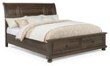 Claribelle Brown Storage Platform Sleigh King Bed from Ella Furniture