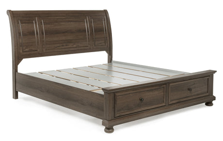 Claribelle Brown Storage Platform Sleigh Bedroom Set view 3