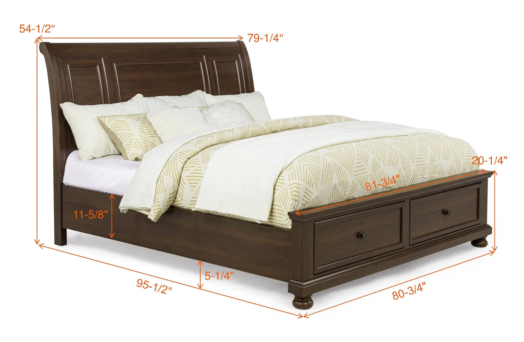Claribelle Brown Storage Platform Sleigh King Bed view 4