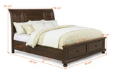 Claribelle Brown Storage Platform Sleigh Bedroom Set view 4