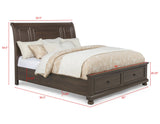 Claribelle Brown Storage Platform Sleigh Bedroom Set view 6
