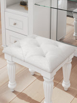 Kozlani White Vanity Stool