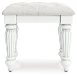 Kozlani White Vanity Stool