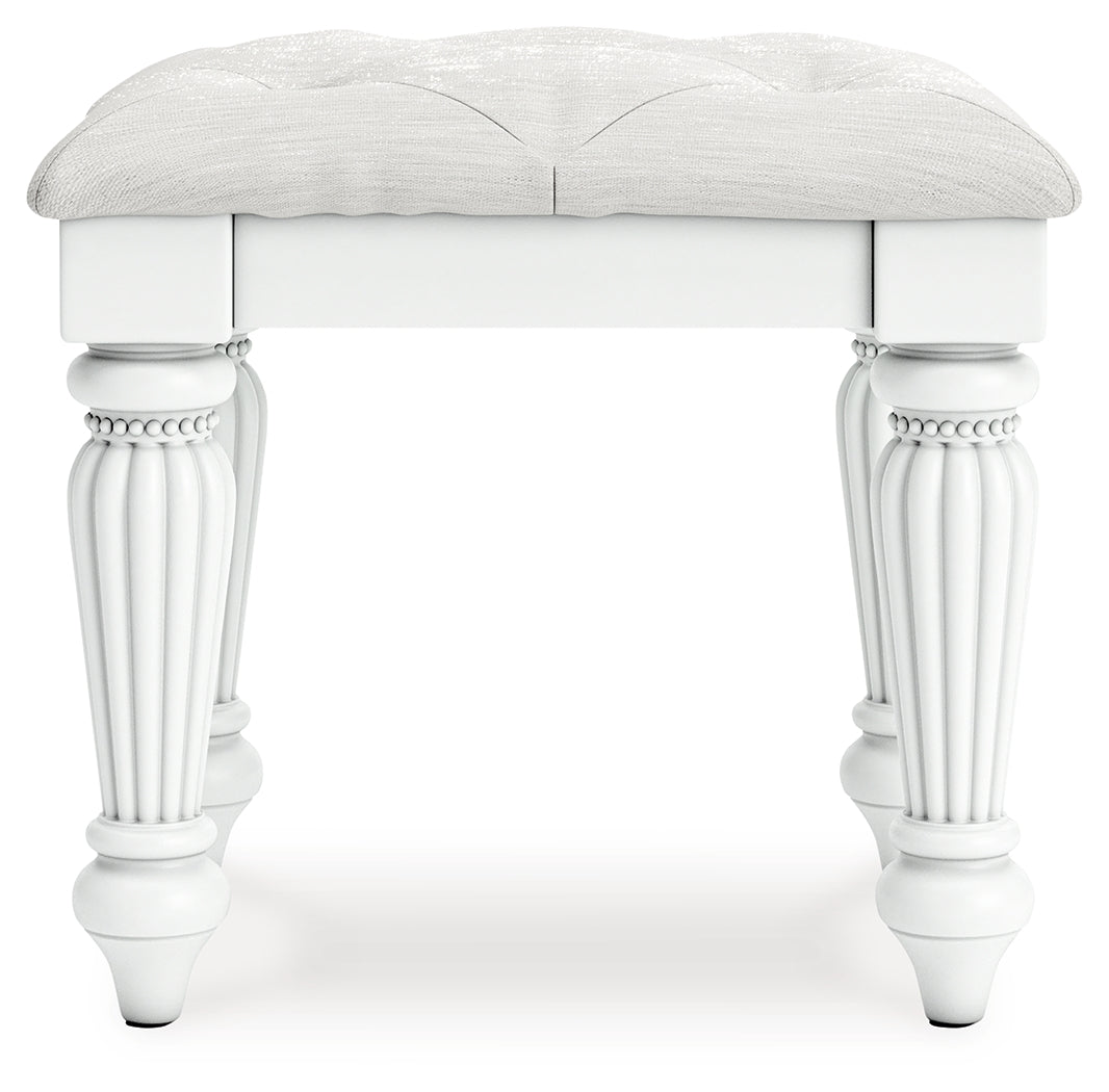 Kozlani White Vanity Stool