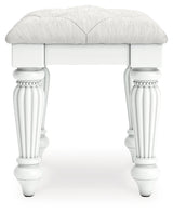 Kozlani White Vanity Stool