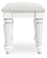 Kozlani White Vanity Stool