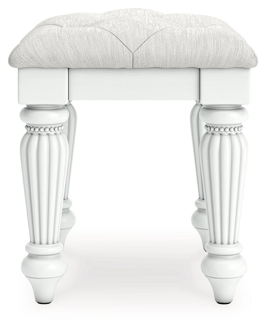 Kozlani White Vanity Stool