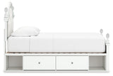 Kozlani White Twin Upholstered Panel Storage Bed