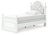 Kozlani White Twin Upholstered Panel Bed