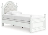 Kozlani White Twin Upholstered Panel Bed