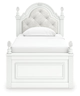 Kozlani White Twin Upholstered Panel Bed