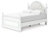Kozlani White Upholstered Panel Storage Bedroom Set angled view