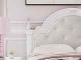 Kozlani White Full Upholstered Panel Storage Bed