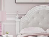 Kozlani White Full Upholstered Panel Bed with Storage