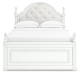 Kozlani White Full Upholstered Panel Storage Bed